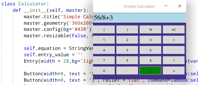 how to make a calculator with graphical user interface(gui) in python